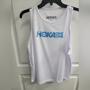 Womens Hoka One One White Tank Top